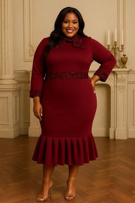 Burgundy Majesty Sequin Dress