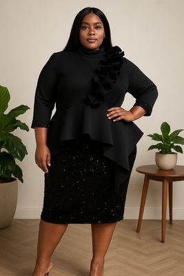 Black Highlight Sequin Dress