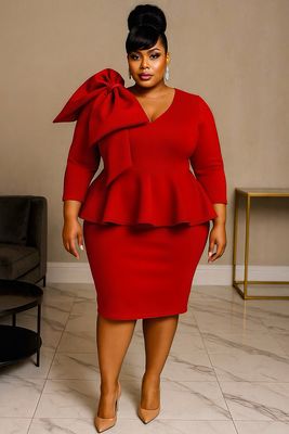 Scarlet Bowneek Peplum Dress