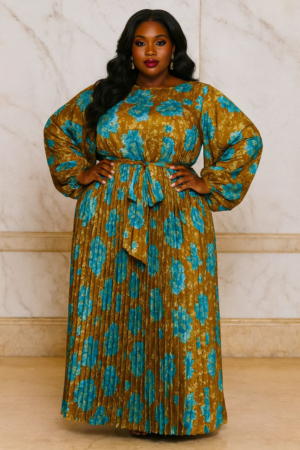 Joyful Pleated Dress