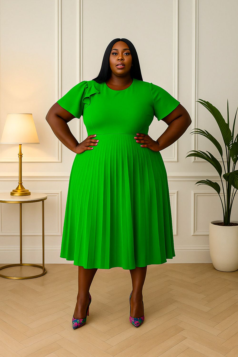Jade Pleated Dress
