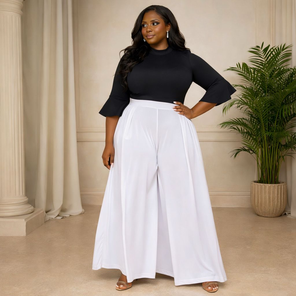 WHITE JUMBO GAUCHO PANTS