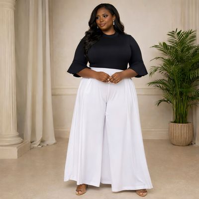 WHITE JUMBO GAUCHO PANTS