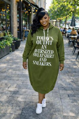 Relaxation Olive Oversized Dress