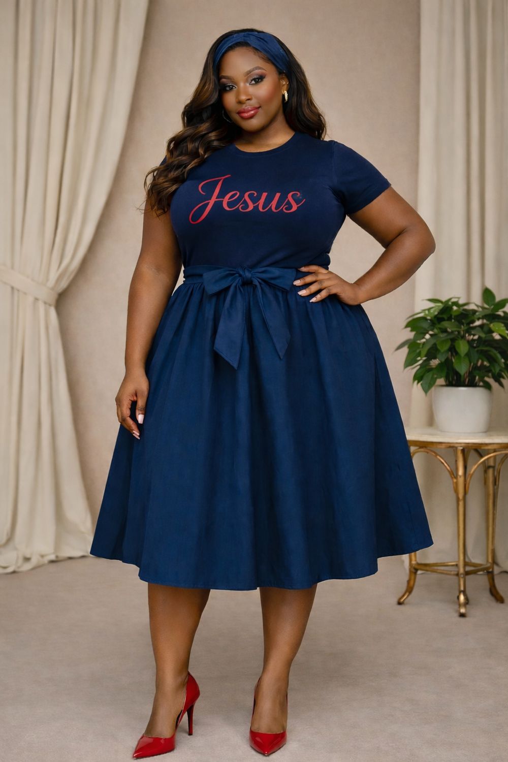 Ramah Denim Flare Skirt