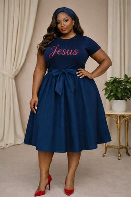 Ramah Denim Flare Skirt