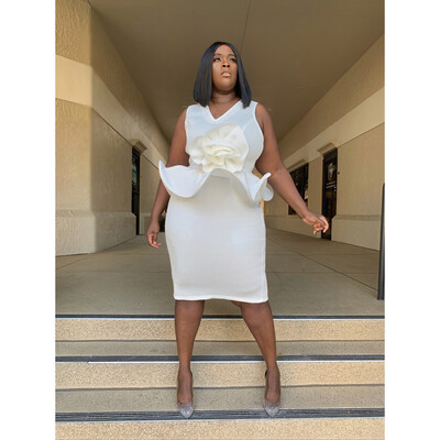 White Carnation Flora Dress