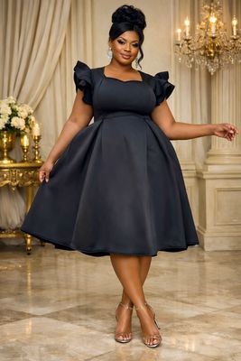 Black Victoria Flare Dress