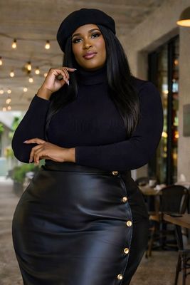 Justice Black Turtleneck Top