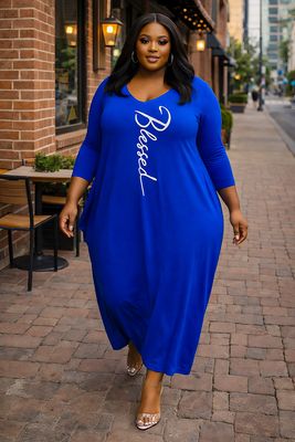 Blue Blessed Baggie Dress