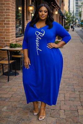 Blue Blessed Baggie Dress