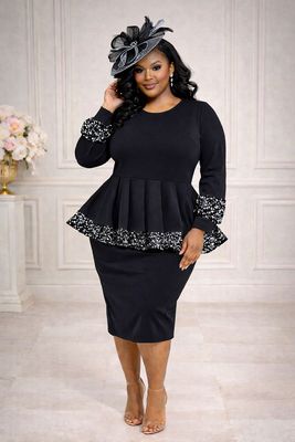 Black Candlelight Sequin Peplum