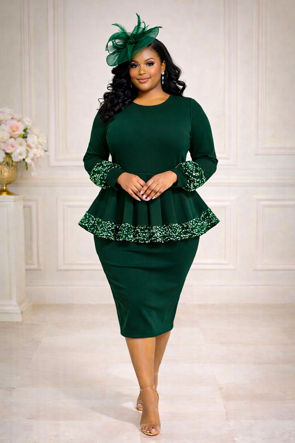 Brunswick Candlelight Sequin Peplum