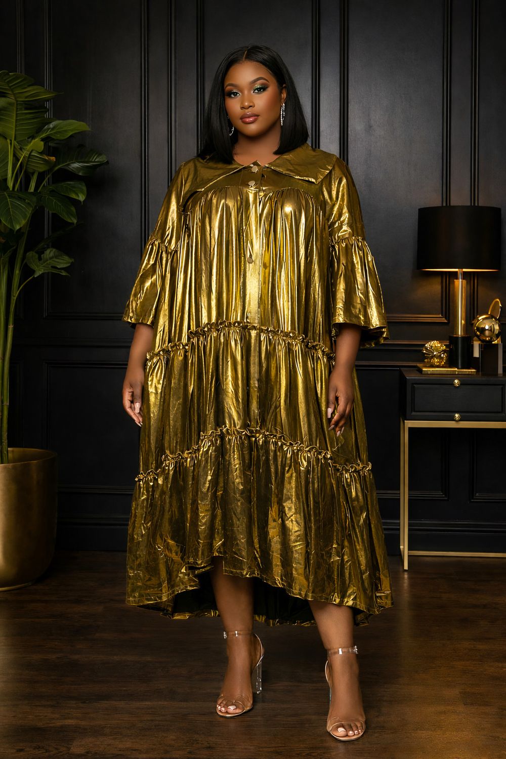 Metallic 24K Baggie Dress