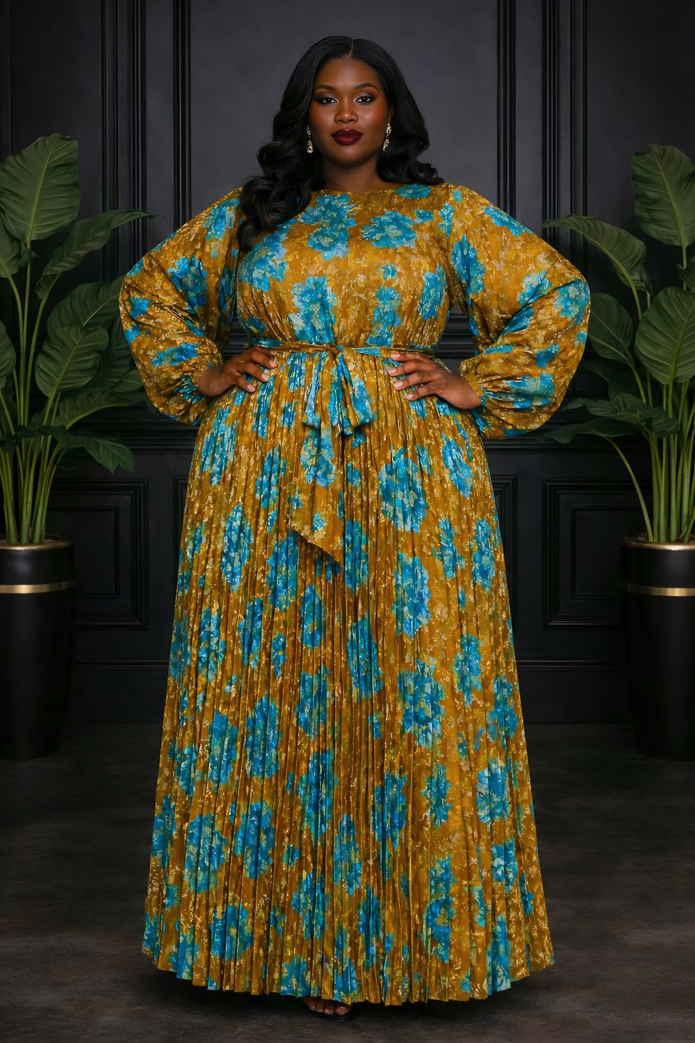 Joyful Pleated Dress