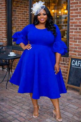 Seraphina Blue Petal Swing Dress