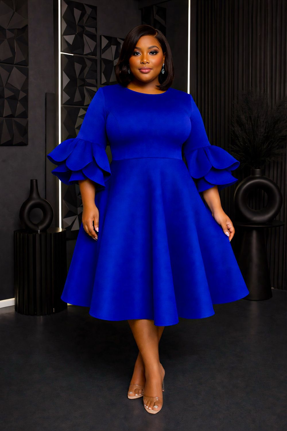 Seraphina Blue Petal Swing Dress