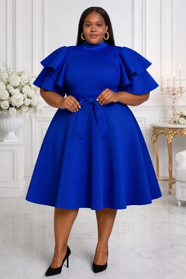 Blue Darling Flare Dress
