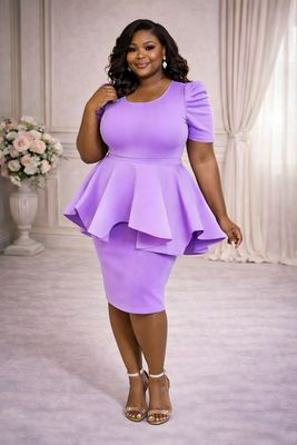 Lilac Grace Peplum Dress