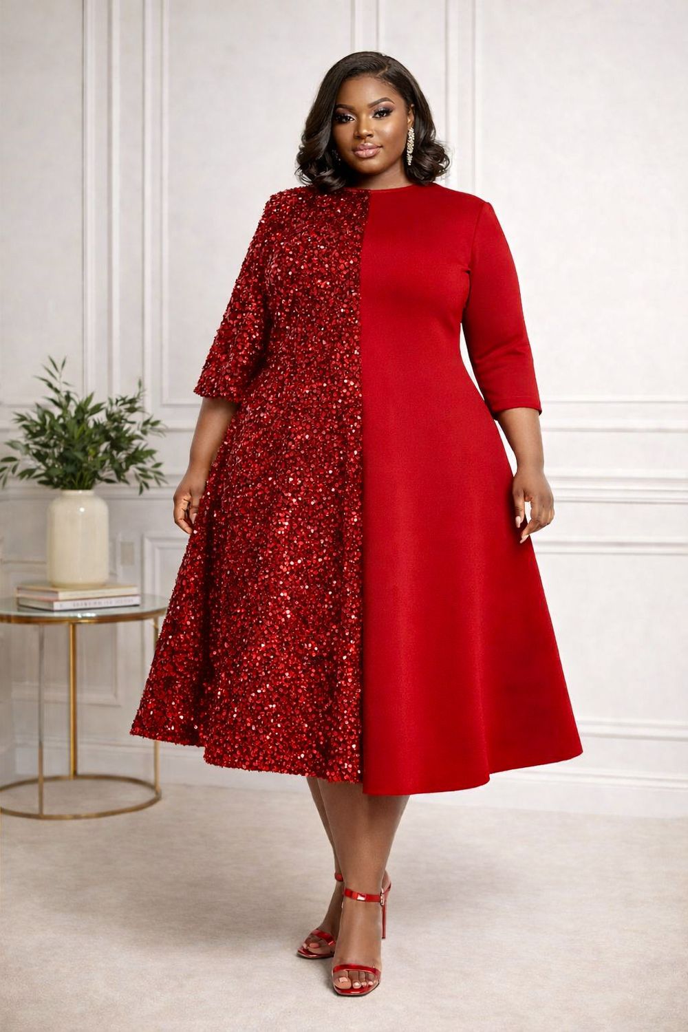 Red Eclipse Sequin Dress