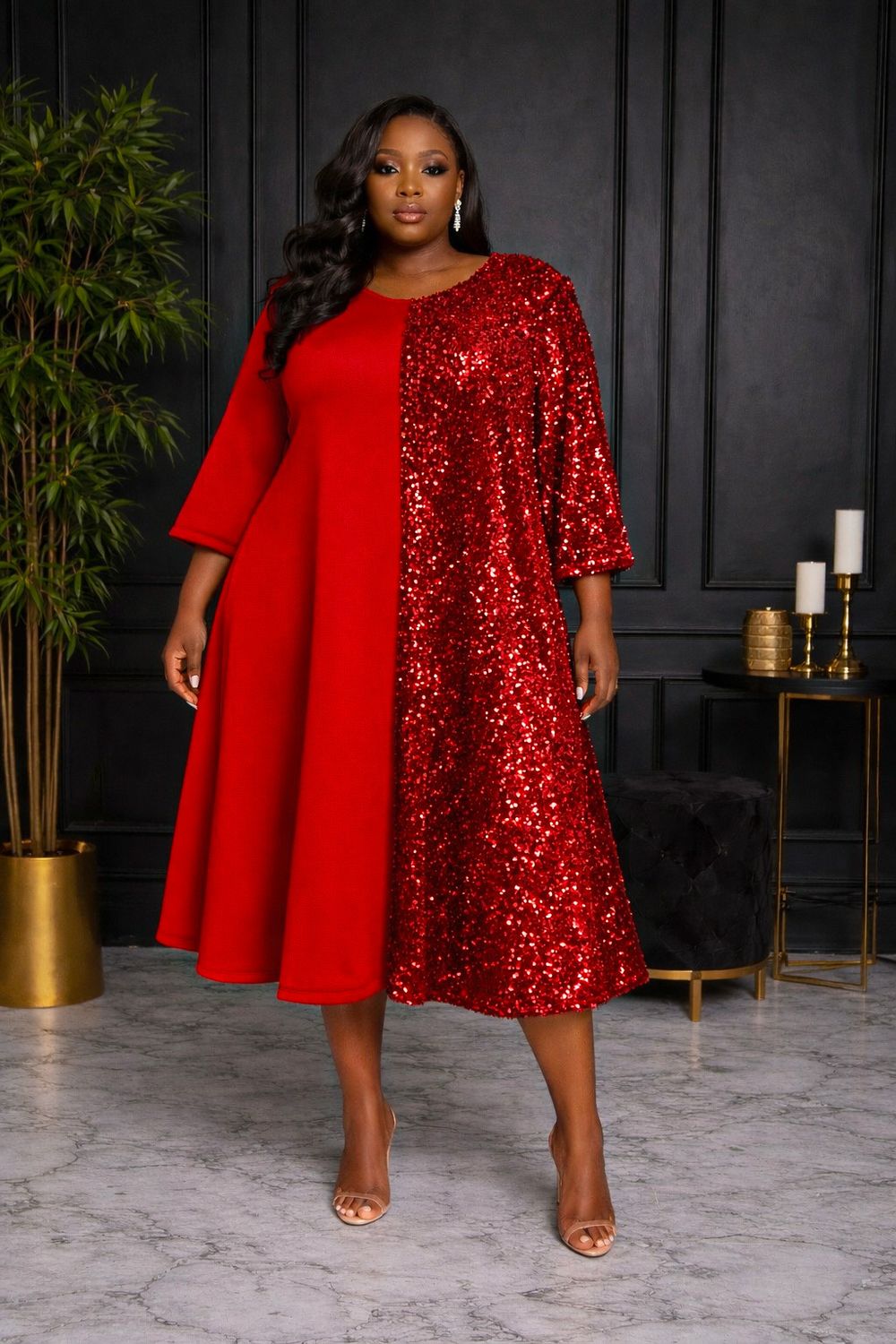 Red Eclipse Sequin Dress