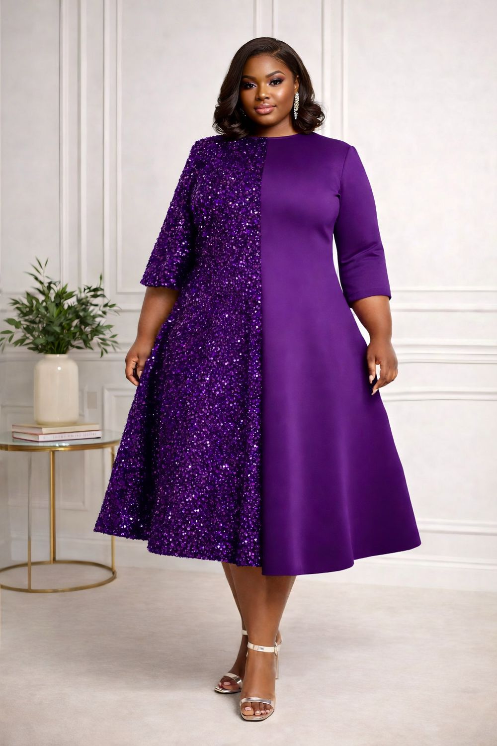 Violet Eclipse Sequin Dress