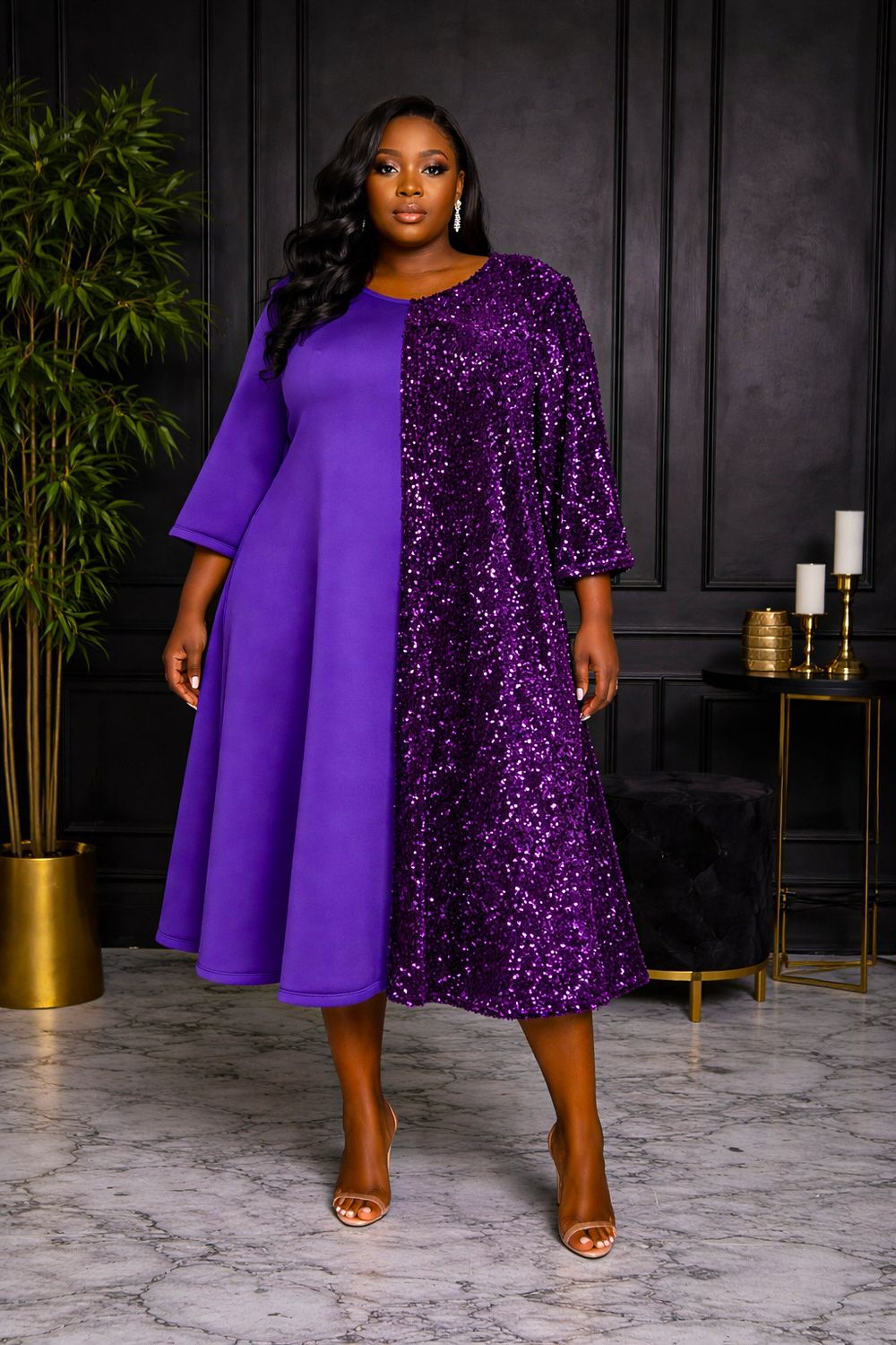Violet Eclipse Sequin Dress