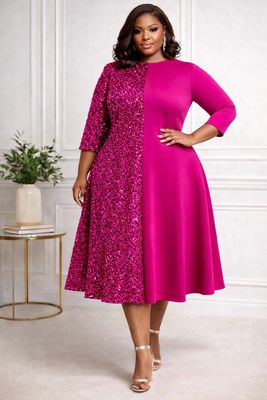 Pink Eclipse Sequin Dress