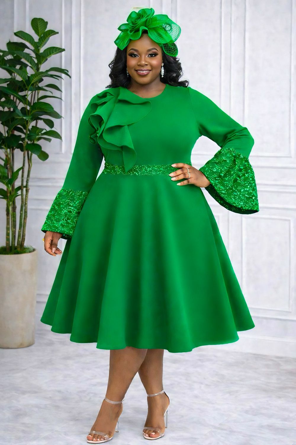 Green  Lady Sparkle Sequin Dress
