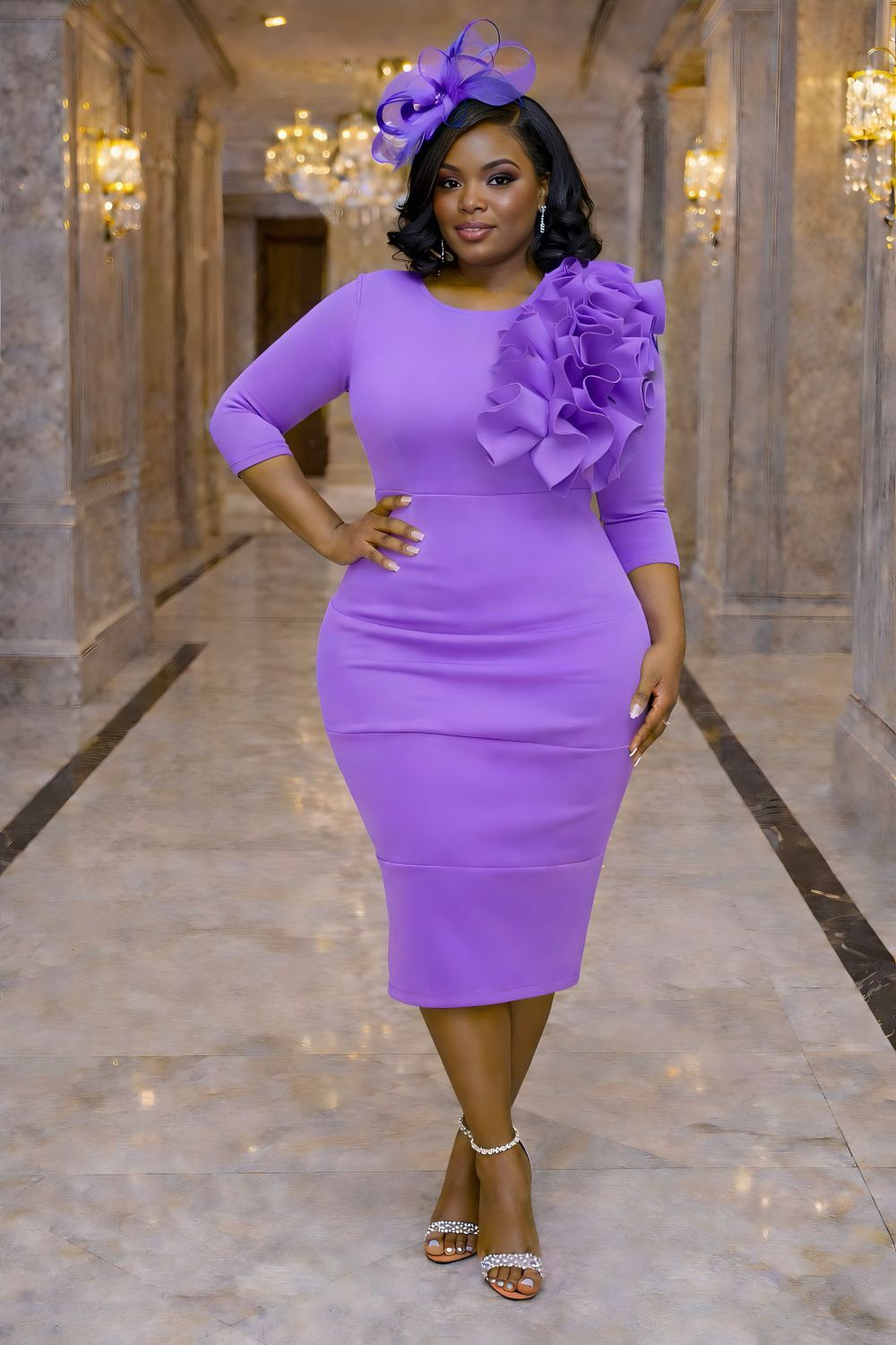 Lilac Vashti Ruffle Dress