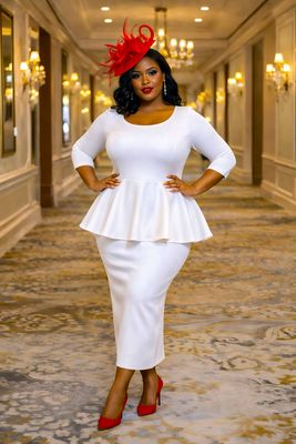 Jordan White Peplum Dress
