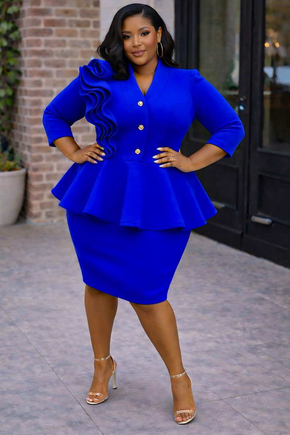 Royal Imperial Peplum Dress