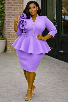 Lilac Imperial Peplum Dress