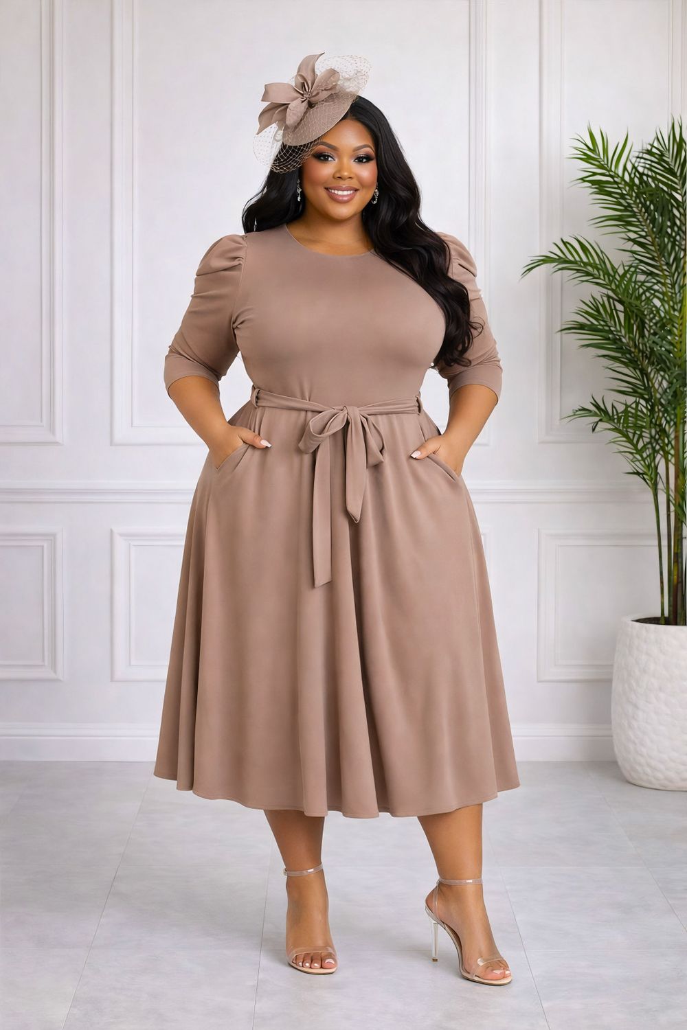 Noonsday Taupe Dress