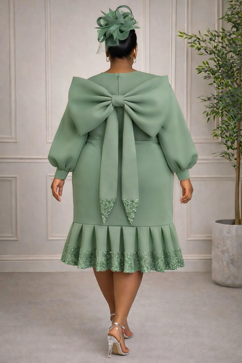 The Present Sage Sequin Dress