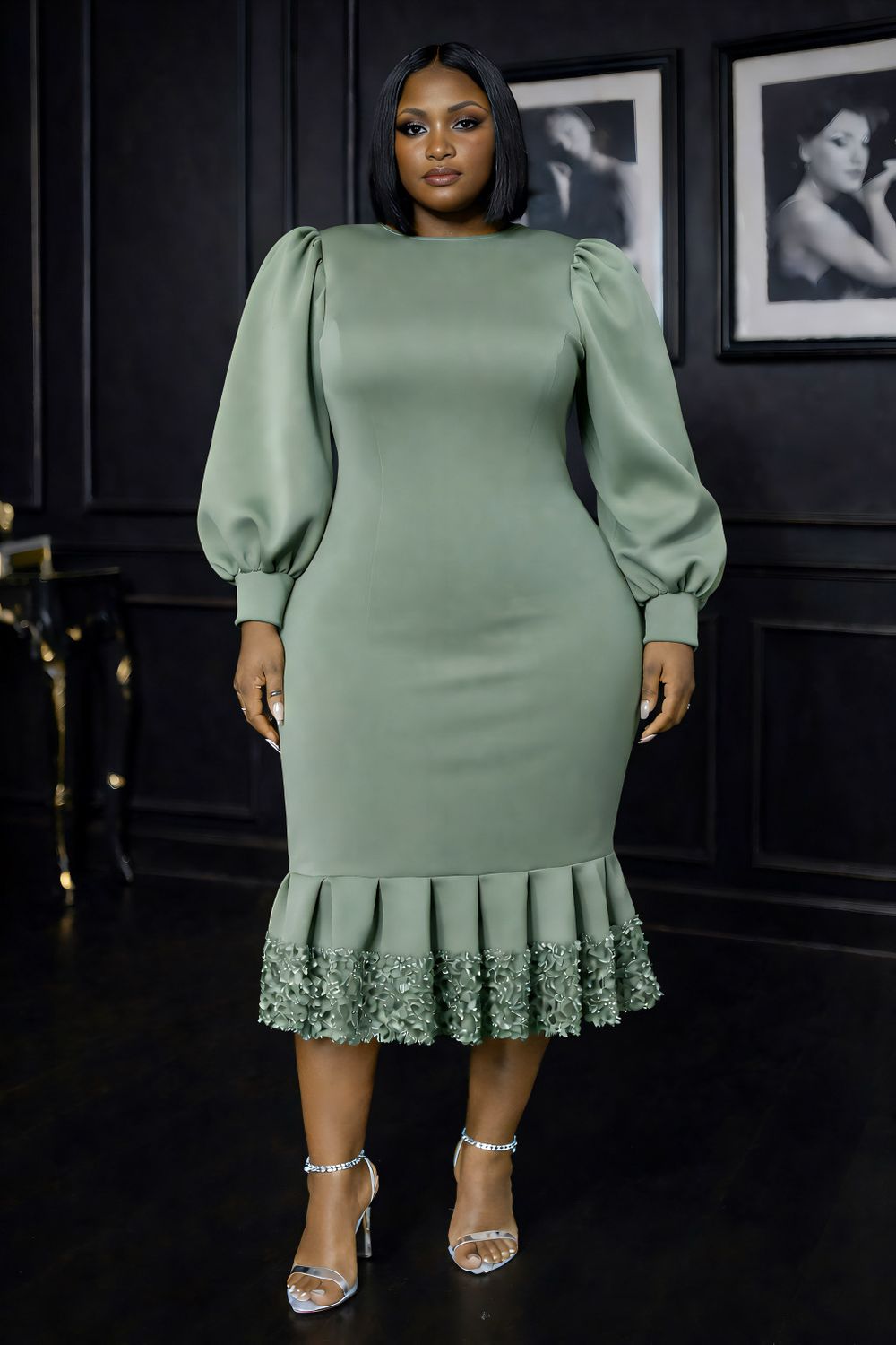 The Present Sage Sequin Dress