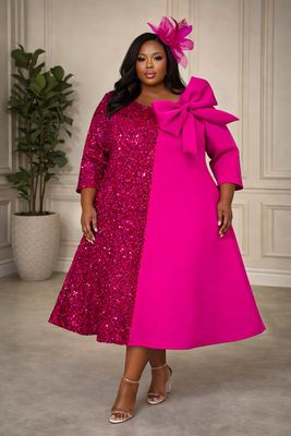 Fuchsia Starlight Sequin Dress