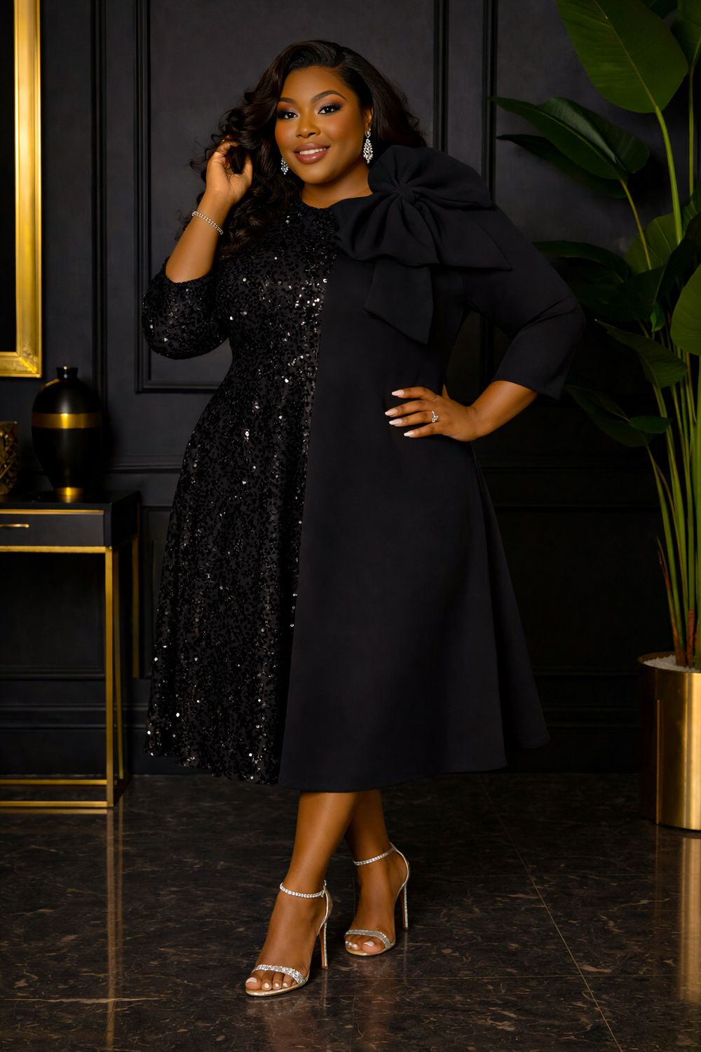Black Starlight Sequin Dress
