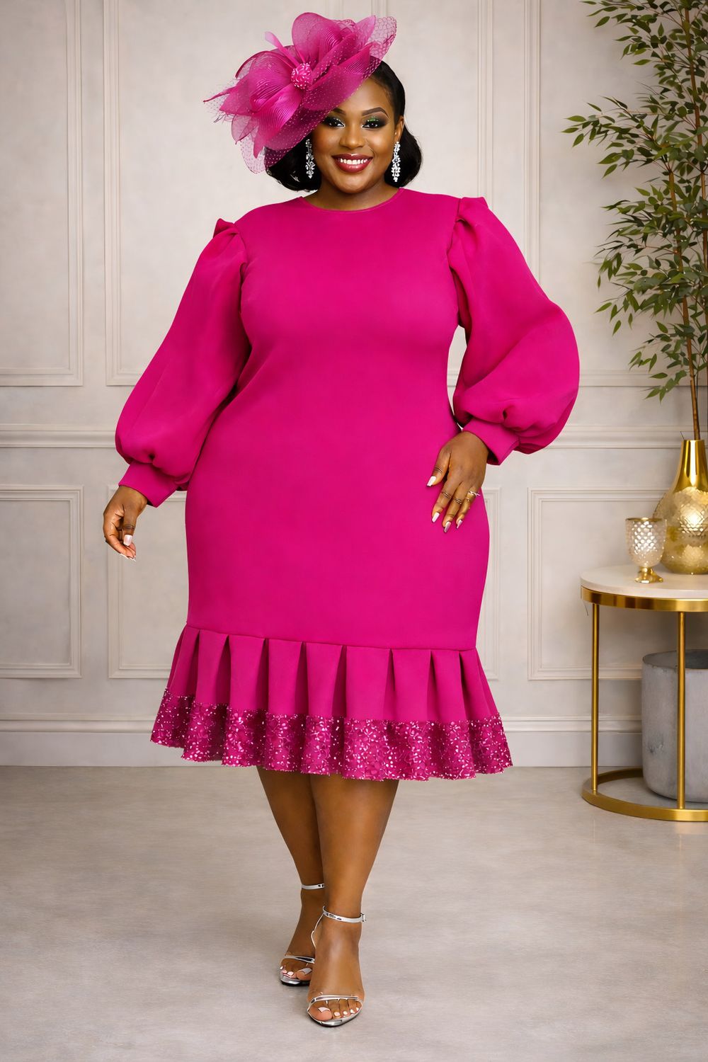 The Present Fuchsia Sequin Dress