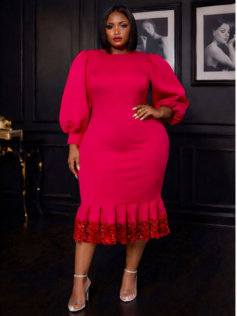 The Present Fuchsia Sequin Dress