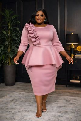 Blush Noir Ruffle Dress