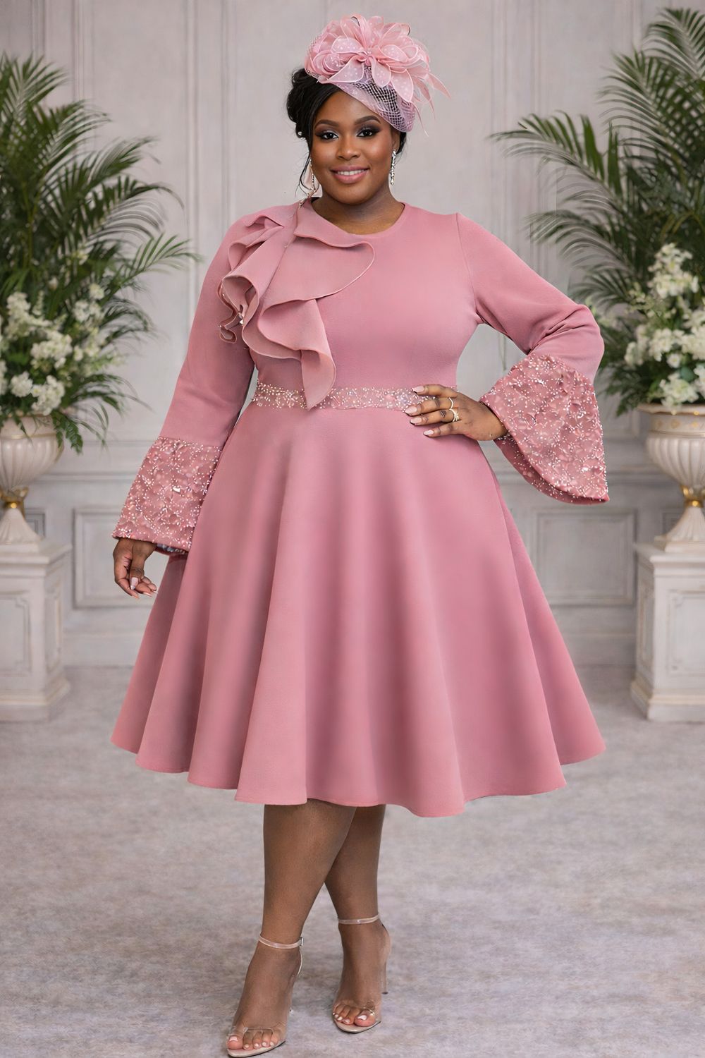 Pink Lady Sparkle Sequin Dress