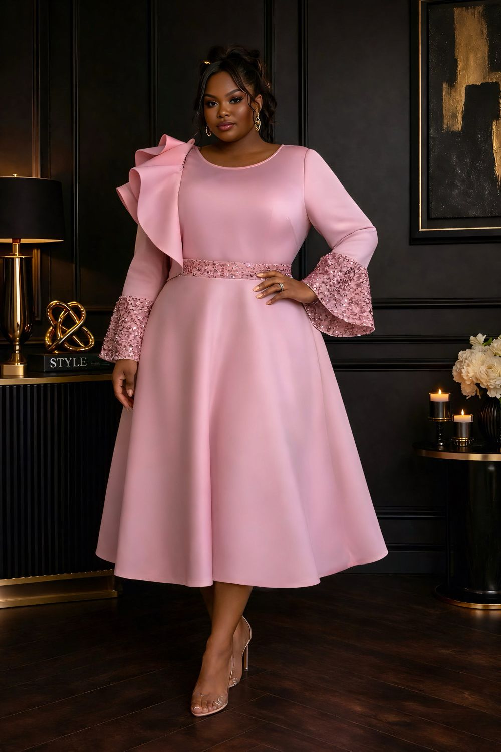 Pink Lady Sparkle Sequin Dress