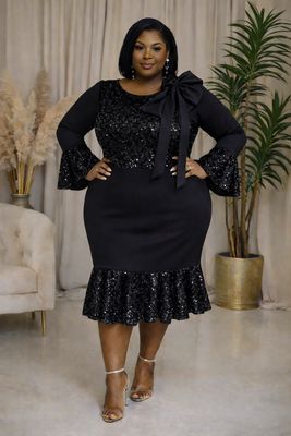 Black Divinelette Sequin Dress