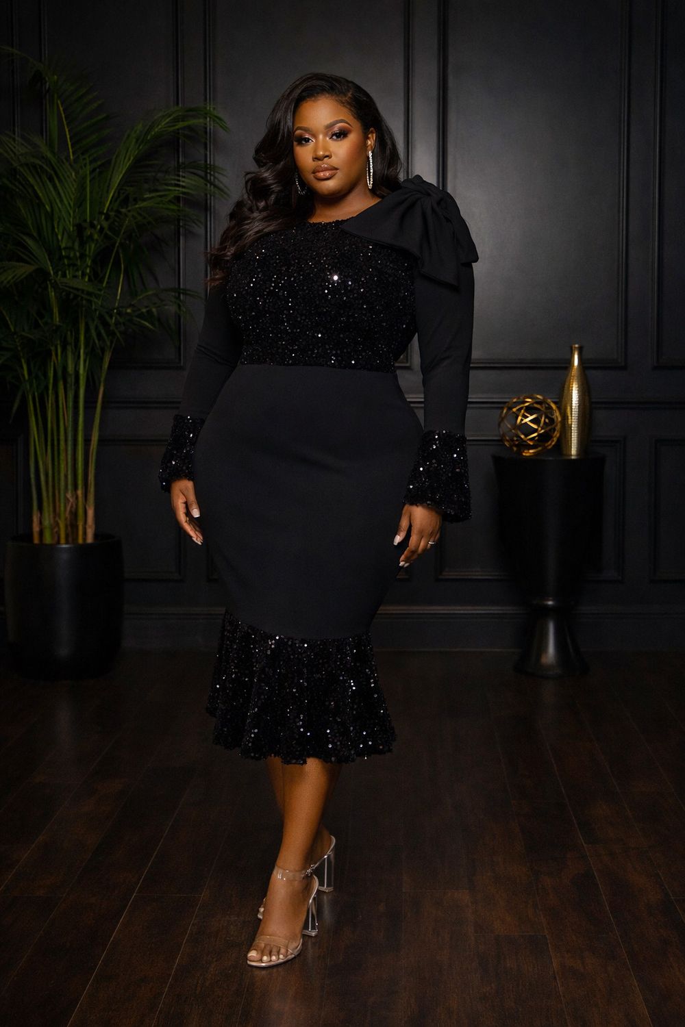Black Divinelette Sequin Dress