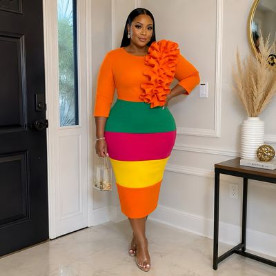 Orange Life-Savior Ruffle Dress Orange Life-Savior Ruffle Dress