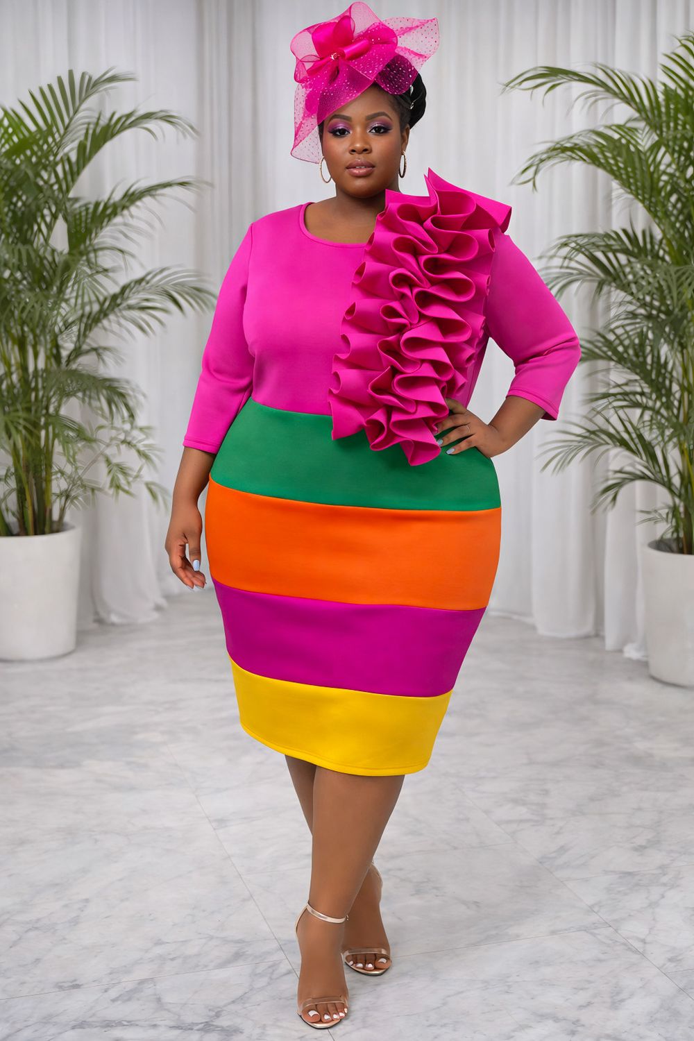 Fuchsia Life-Savior Ruffle Dress