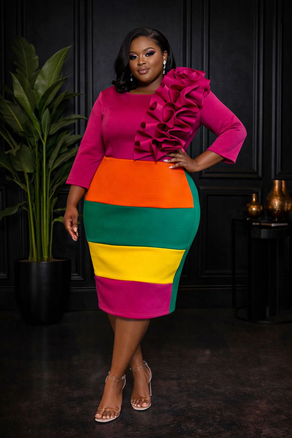 Fuchsia Life-Savior Ruffle Dress