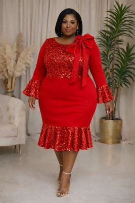 Red Divinelette Sequin Dress