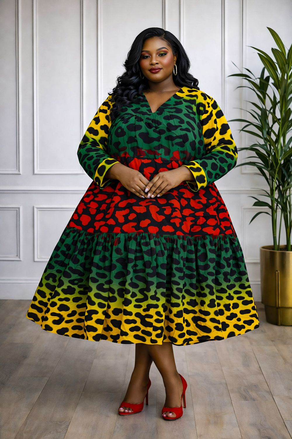 Multi Color Leopard Dress